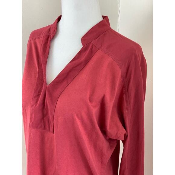 Anthropologie Porridge Popover Henley Blouse Top XS Red Boho Coastal Cowgirl - Picture 2 of 9